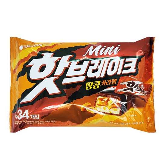 오리온 미니 핫브레이크 땅콩카라멜 455g (5개)