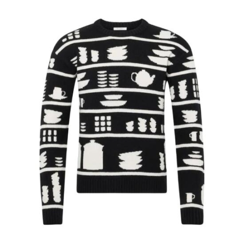 tableware pattern crew neck sweater KW1431YN0379901 T