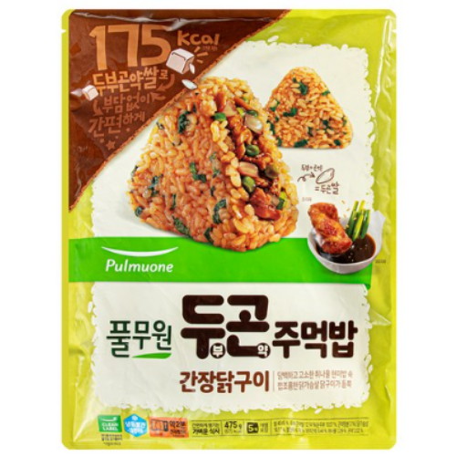 풀무원 두부 곤약 주먹밥 간장닭구이 475g (3개)