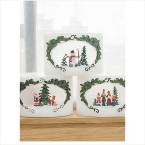 데코 집꾸미기 소품 화이트 타원 LED 오르골