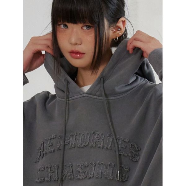 피그먼트 버블피스 메모리즈 아플리케 후드티셔츠 1956812