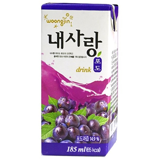 웅진식품 내사랑 포도 드링크 185ml (48개)_이미지