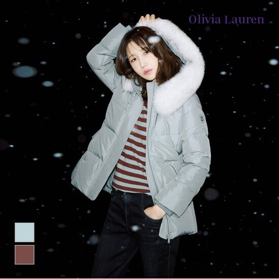 올리비아로렌 여성 허리밴딩 폭스퍼 다운 VOCKD3WA331_이미지