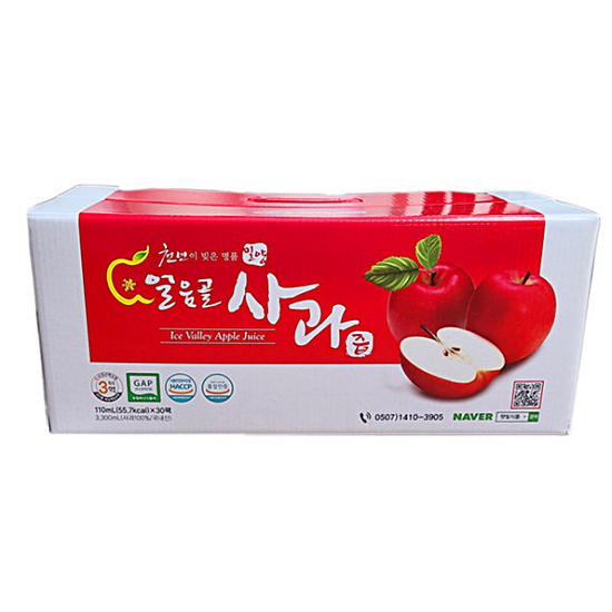 햇빛식품 밀양 얼음골 사과즙 110ml 30포 (1개)_이미지