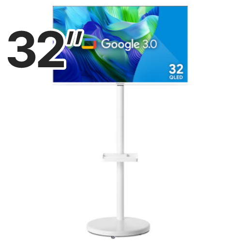 더함 리얼 화이트 스마트 32 QLED 돌비 AI 구글 3.0 홈시네마 이동형 패키지 (더함 라이트)