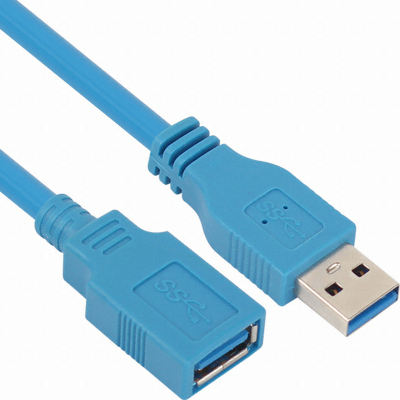 강원전자 NETmate USB3.0 연장 AM-AF 케이블 블루 몰딩 타입 (NMC-UF305BLN, 0.5m)_이미지