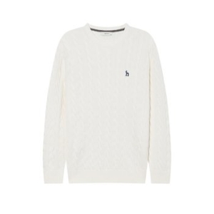 LF 헤지스 남성 아이보리 쿨코튼 케이블 크루넥_HZSW5A211IV