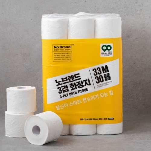 노브랜드 3겹 화장지 33m (30롤) (6팩)_이미지