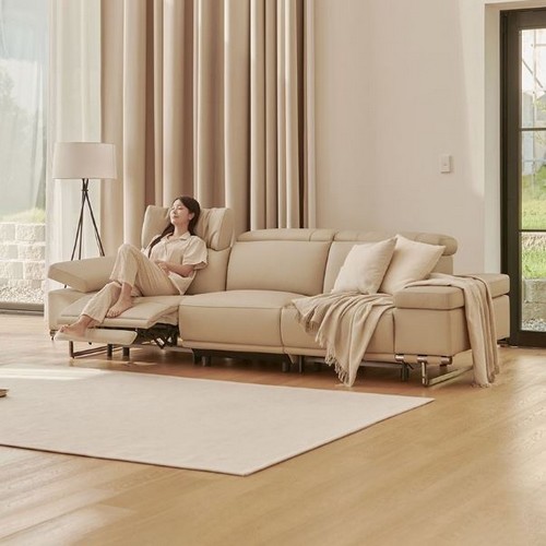 라로퍼니처 모먼트 천연가죽 리클라이너 4인용