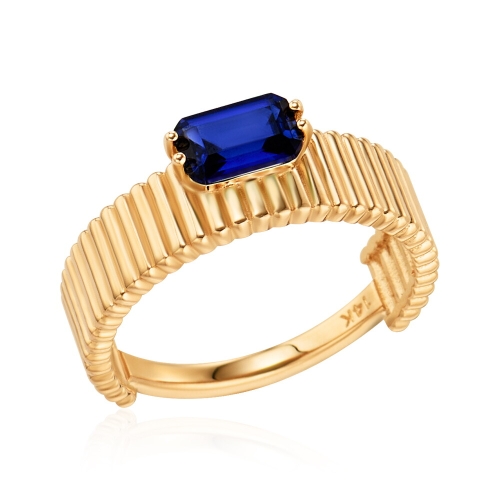 14K 사파이어 에이트컷 엣지 버티컬 반지 SRS41463