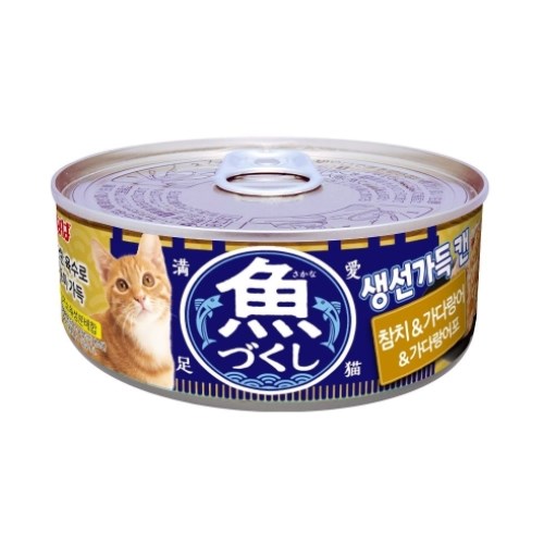 이나바 캣 챠오 생선가득 캔 참치&가다랑어&가다랑어포 IM-374 60g (1개)_이미지