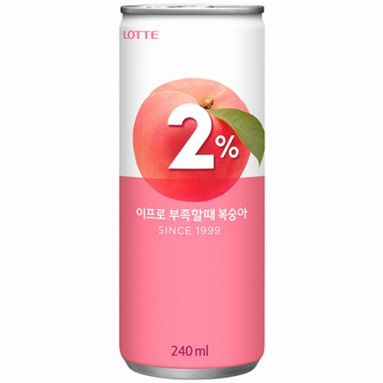 롯데칠성음료 2% 부족할때 복숭아 240ml (15개)_이미지