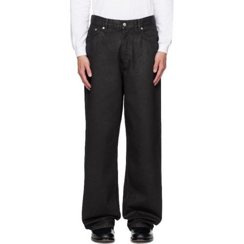 드리스반노튼 블랙 코팅 루즈 핏 데님 진 252-020927-2383 900 BLACK