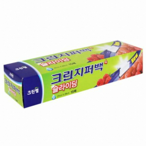 크린랲 ㅤ슬라이딩 지퍼백 대형 27x28cm 15매 (1개(15매))_이미지