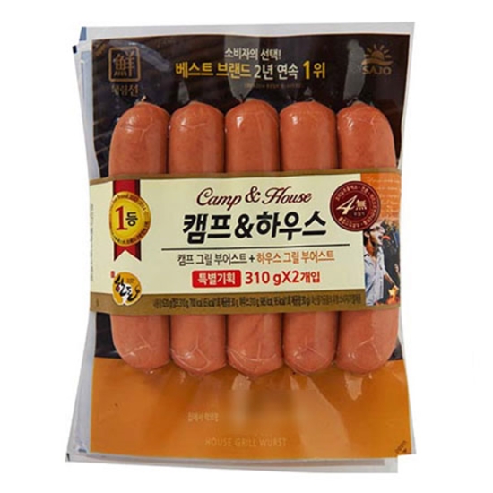 사조대림 대림선 캠프&하우스 하우스 그릴 부어스트 310g이미지입니다. 누르면 해당 게시물로 새창이동합니다.
