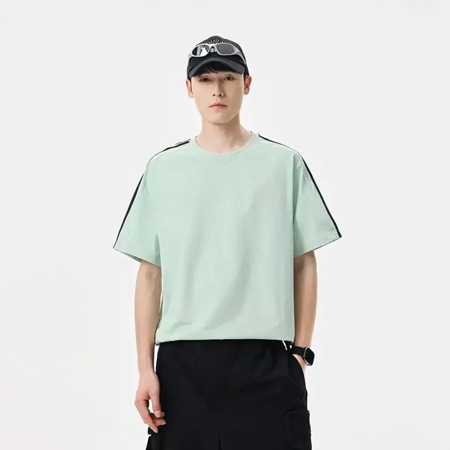 여름 솔리드 라운드 반팔 티 트렌드 세터 C14Z2C 필수2