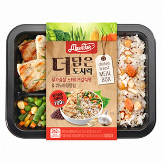 맛있닭 더담은 도시락 닭가슴살 스테이크갈릭맛&amp;퀴노아영양밥 262g (5팩)_이미지