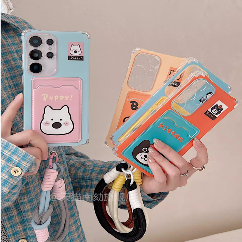 에버원 적용 S26 S25 S24 S23 S22 S21 S20 S10 FE 노트20 노트10 울트라 플러스 케이스 카드수납 스트랩 레드 9494-S10