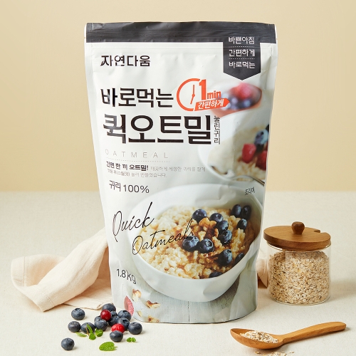 자연다움 바로먹는 퀵 오트밀 (1.8kg)_이미지
