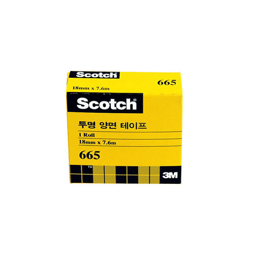 3M 스카치 투명 양면 테이프 18mm x 7.6m (리필) (1개)_이미지