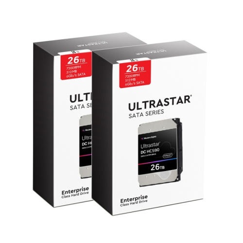 Western Digital Ultrastar DC HC590 박스 패키지 7200/512M WUH722626ALE6L4 (2x26TB)_이미지