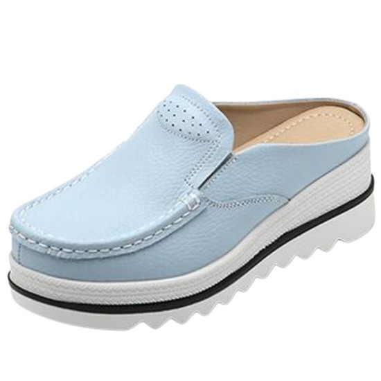 소가죽 패턴라인 뮬슬립온 JA3114