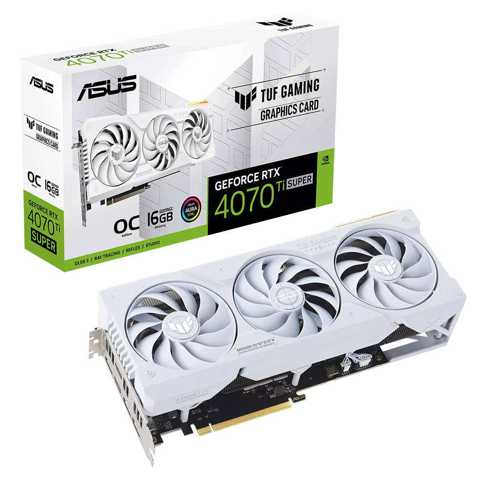 ASUS TUF Gaming 지포스 RTX 4070 Ti SUPER O16G OC D6X 16GB White 인텍앤컴퍼니