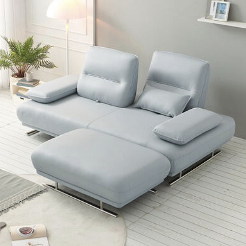 우아미가구 카리안 스윙 가죽소파 3인용 (스툴포함)_이미지