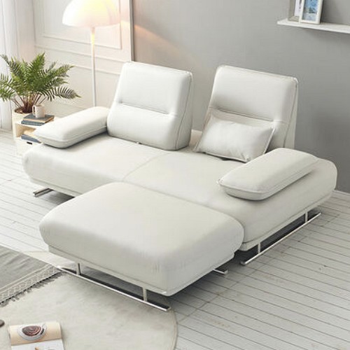 우아미가구 카리안 스윙 가죽소파 3인용 (스툴포함)_이미지