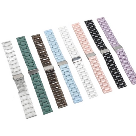 엔터콘 갤럭시워치 파스텔 투명 블럭 메탈 스트랩