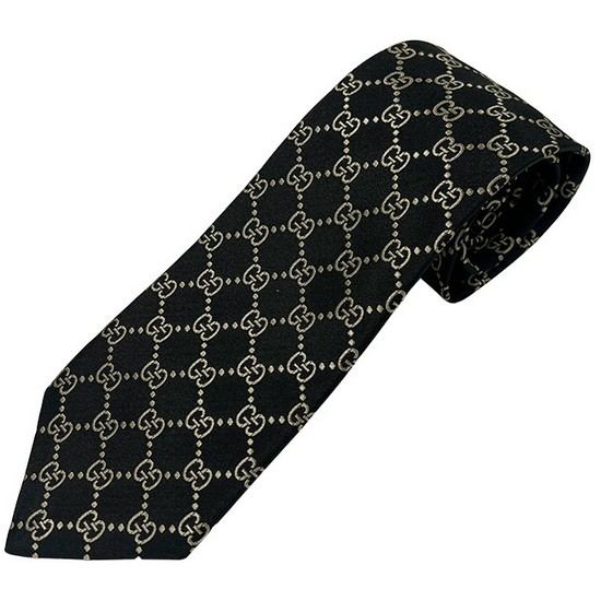 구찌 GG로고 넥타이 499695 4B002 (1079, 블랙)_이미지