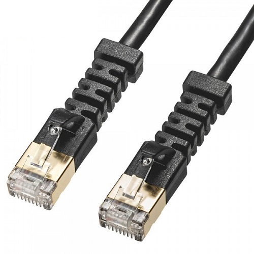 산와서플라이 SANWA KB-T6ASYL CAT.6A STP 랜케이블 (3m, KB-T6ASYL-03BK)_이미지