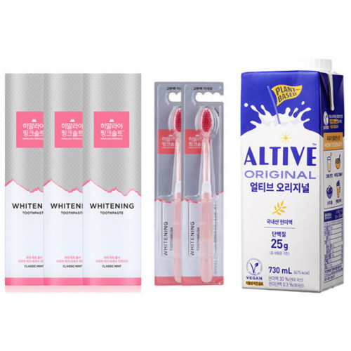 히말라야 핑크솔트 핑크솔트 미백치약 클래식 100g 3개+미백칫솔2개