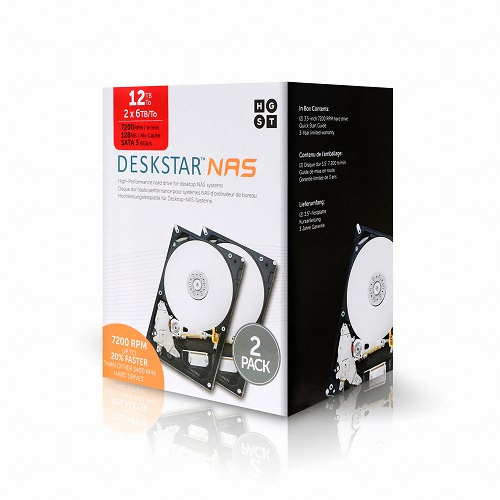 HGST Deskstar NAS 패키지 7200/128M HDN726060ALE614 (2x6TB)