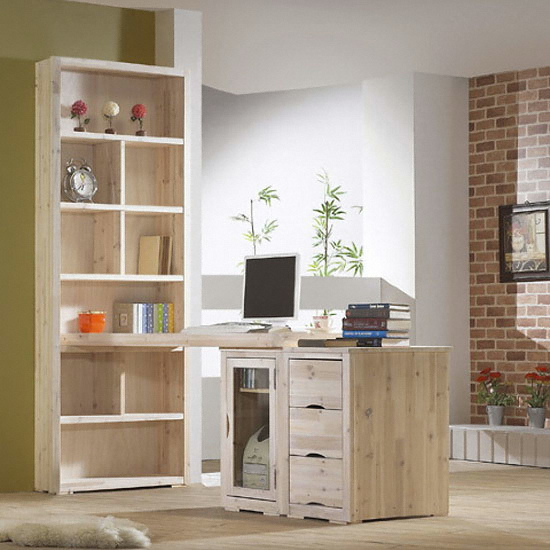 알피노 삼나무원목 서재책상세트