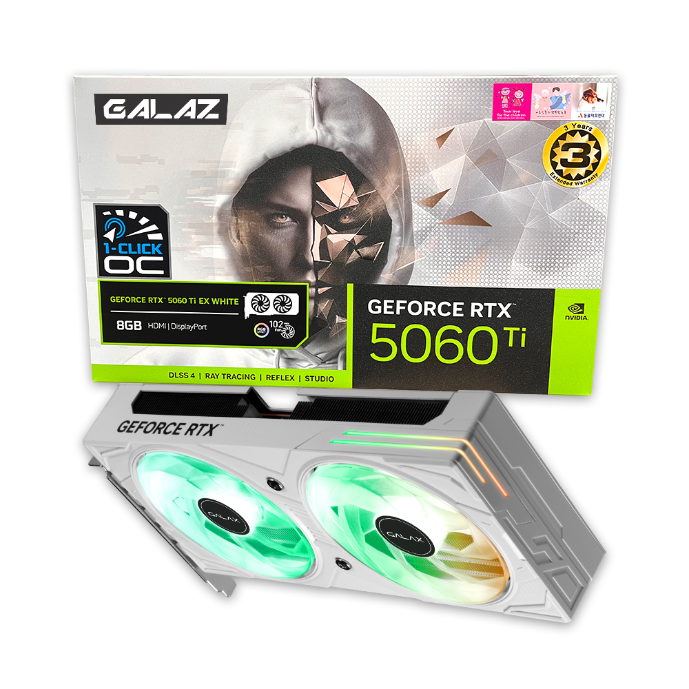 갤럭시 GALAZ 지포스 RTX 5060 Ti EX WHITE OC D7 8GB_이미지