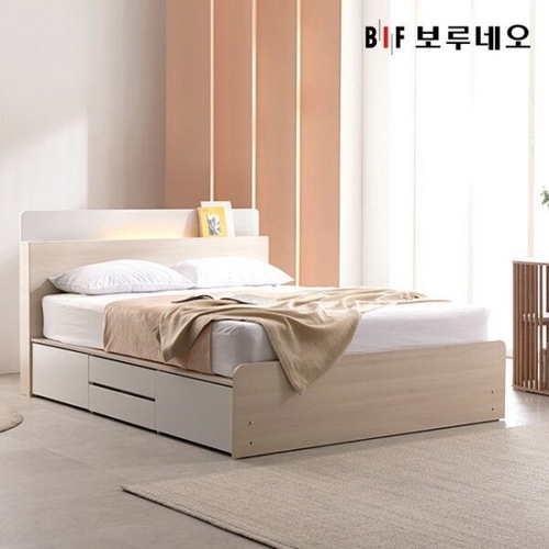 BIF보루네오 앳홈 켈리 4단 서랍 LED침대 SS (호텔식투인스)_이미지