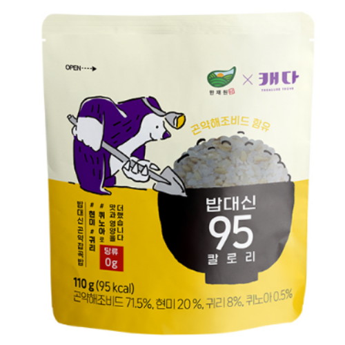 한국에스비식품 캐다 밥대신 95칼로리 곤약 잡곡밥 110g (20개)_이미지