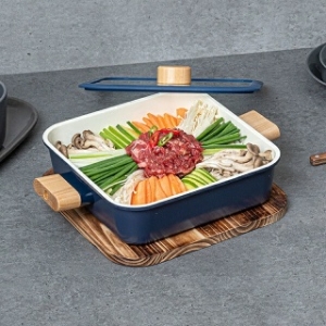 퀸센스 쿠킹 세라믹 인덕션 통주물 사각전골냄비 24cm