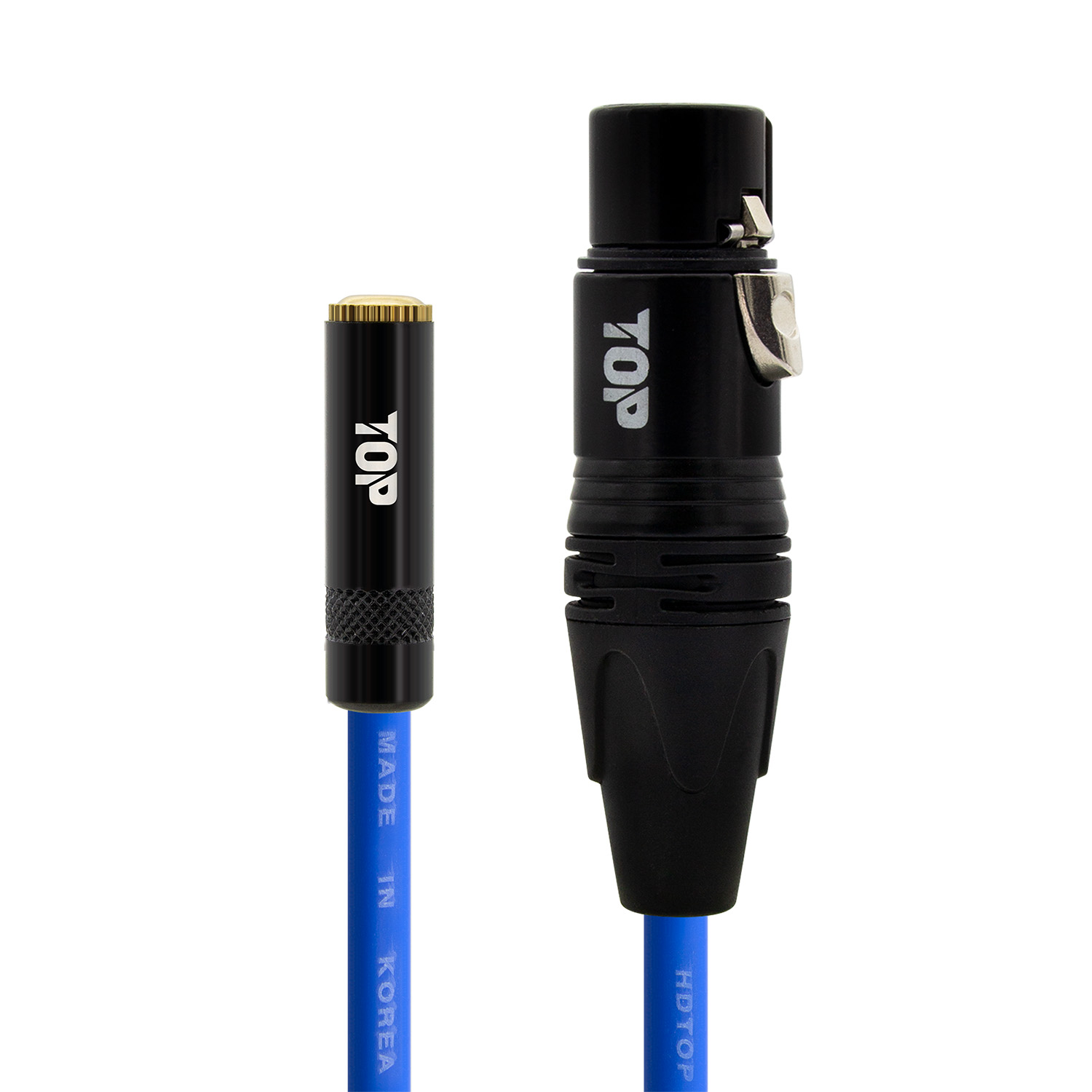 탑라인에이치디 HDTOP 3.5 스테레오 암 to XLR 암 케이블 블랙블루 (10m, HT-TP5739)_이미지