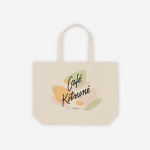 메종키츠네 컵 카페 토트백 라떼 Cup Cafe Kitsune Tote Bag Latte 442012_이미지