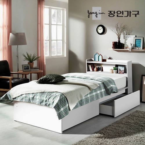 장인가구 클라바 수납헤드 서랍 침대 SS (매트별도)_이미지