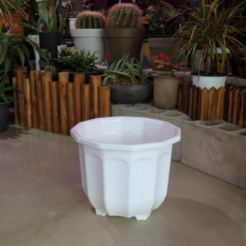 12각 플라스틱 화분  8호  29x22cm 화이트