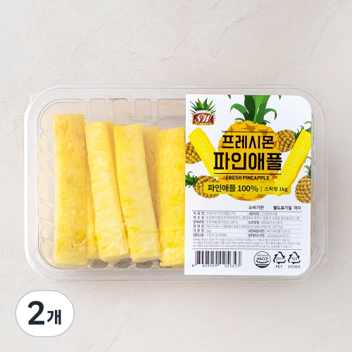 프레시몬 컷팅 파인애플 스틱 1kg (2개)_이미지