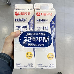 서울우유 밀크랩 고단백 저지방 우유 900ml (4개)