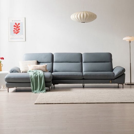 다우닝 시엘 카우치 전체 천연가죽 소파 4인용