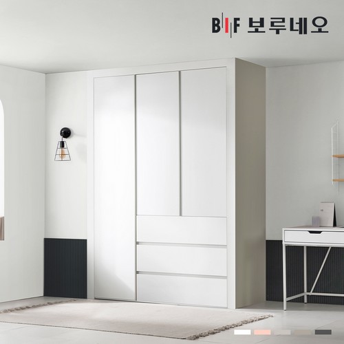 BIF보루네오 네오 3단서랍 여닫이 작은방 붙박이장 (210cm)_이미지