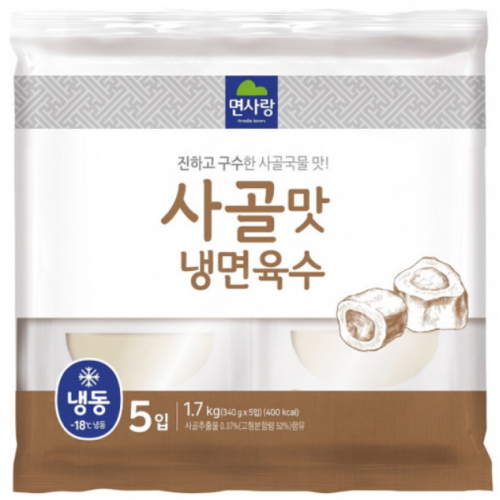 면사랑 사골맛 냉면육수 냉동 340g (5개)_이미지