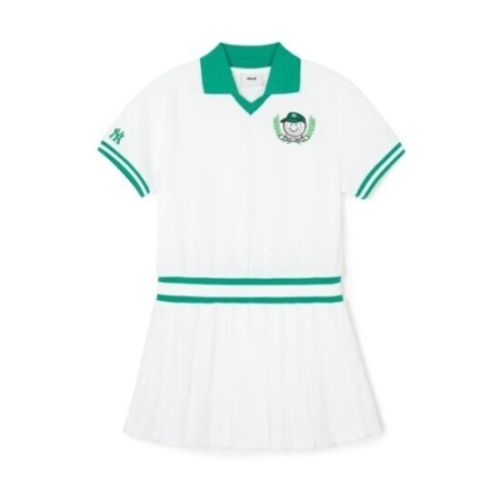 M 반팔티 NQK 7FOPE0143-50WHS GREEN PLAY 피케 플리츠 원피스