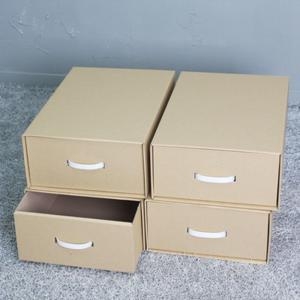 [불명] LNE242825서랍식 종이수납함 리빙박스 56X37.5X18.5cm 4개_이미지